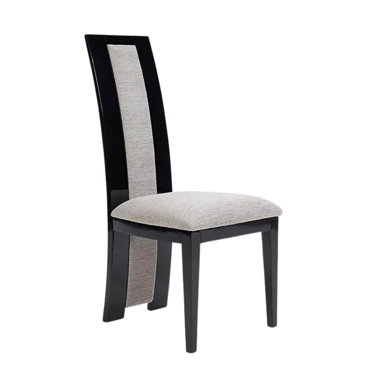 Raphael Modern High Back Dining Chair, High Gloss Wood