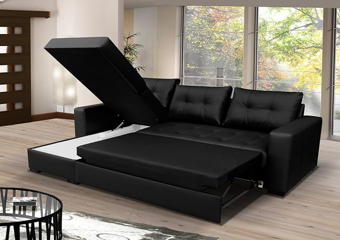 Lynx Leather Corner Sofa Bed