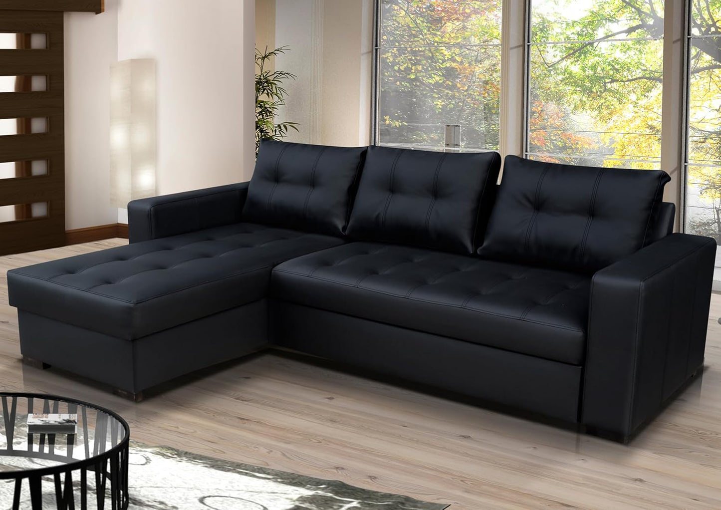 Lynx Leather Corner Sofa Bed