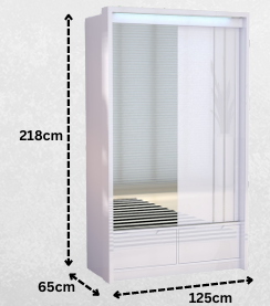 Cairo 125cm Sliding Wardrobe