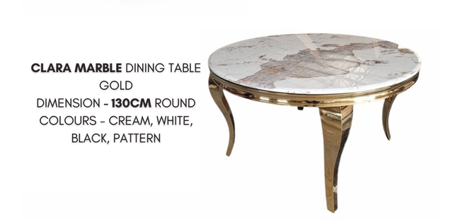 Clara Dining Table Gold