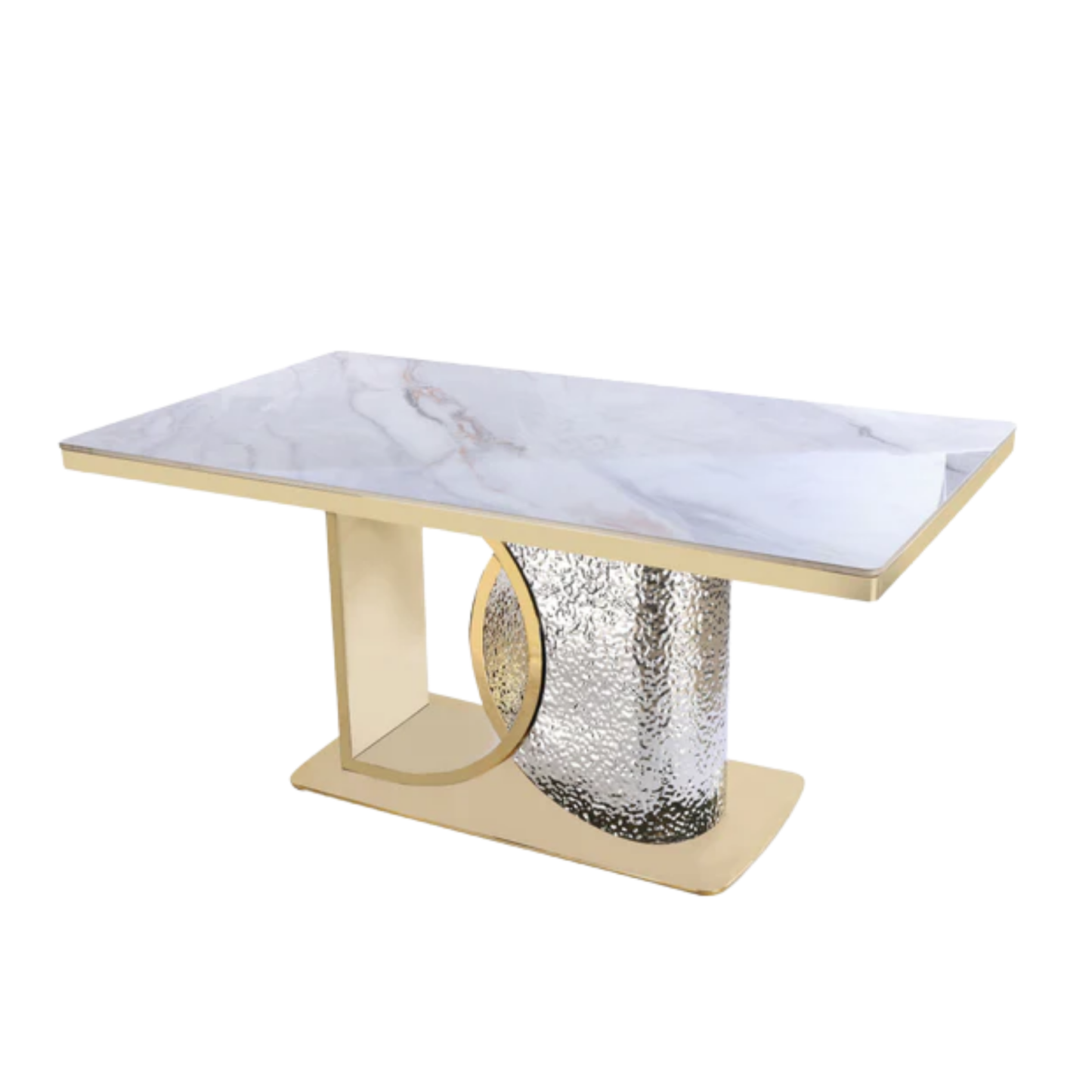 Louis Modern Hammered Design Dining Table