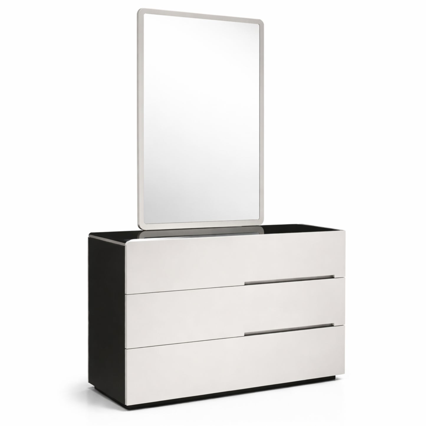 Rugby Glossy Curved Dresser Square Mirror (LA)