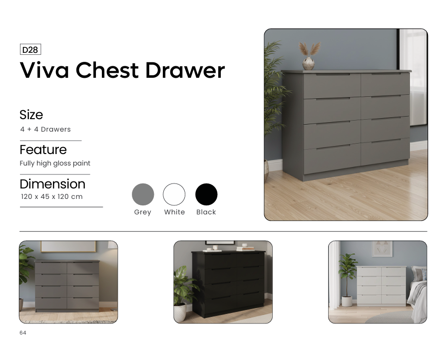 D28 - Viva Chest Of Drawers 4+4