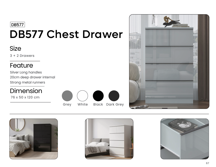 DB577 - Derby Chest Of Drawers 3+2