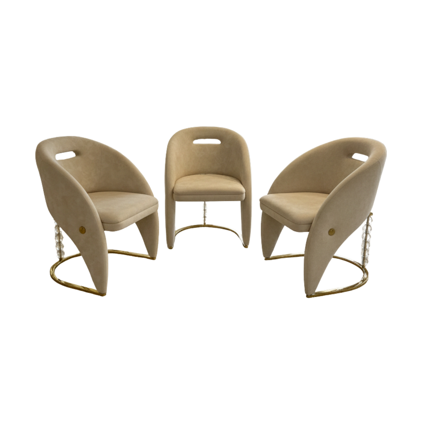 Vegas Cream Gold Dining Chair