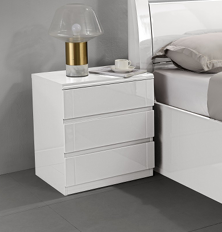 Madrid 3 Drawer Bedside High Gloss