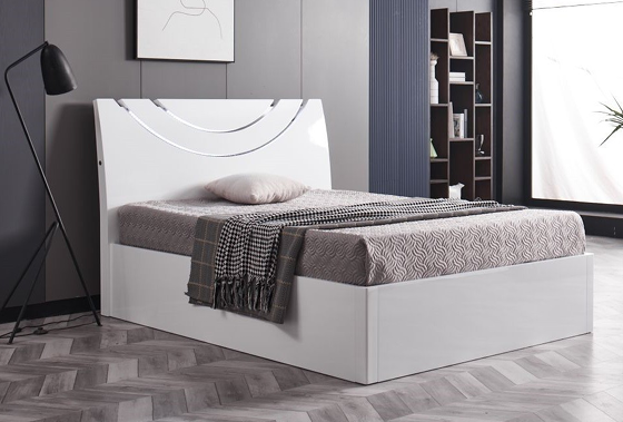Eclipse White High Gloss Storage Bed