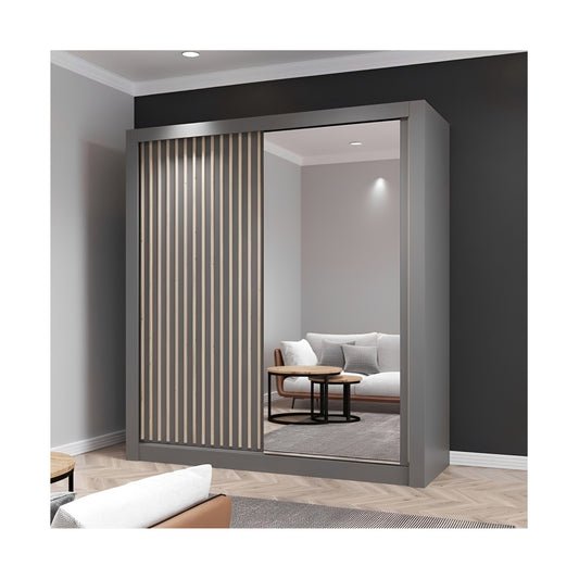 FHI-KINGSTON Modern Mirror Sliding Door Wardrobe 150 CM
