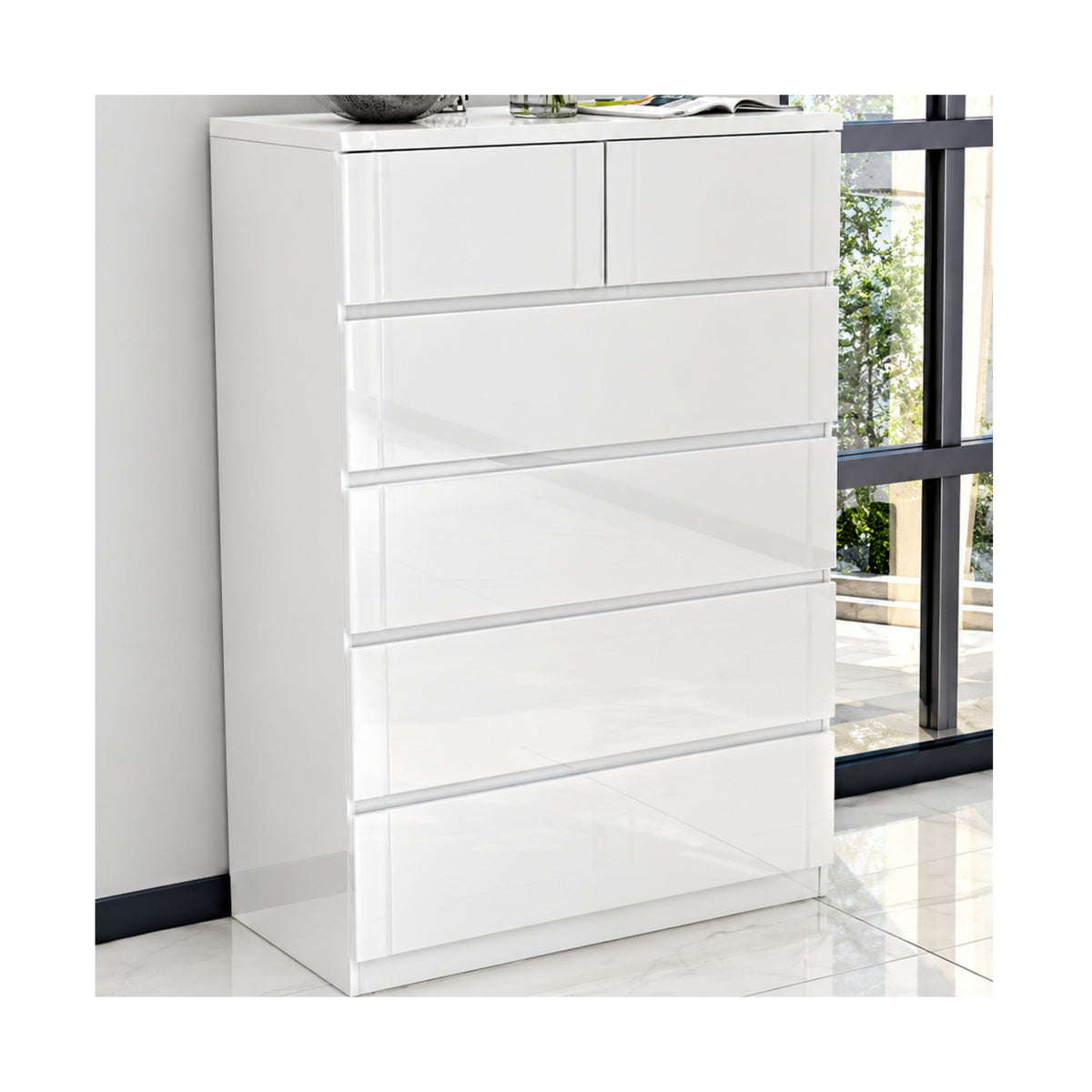 Madrid 6 Drawer Chest High Gloss