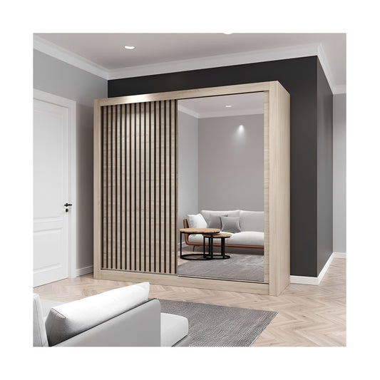 FHI-KINGSTON Modern Mirror Sliding Door Wardrobe 180 CM