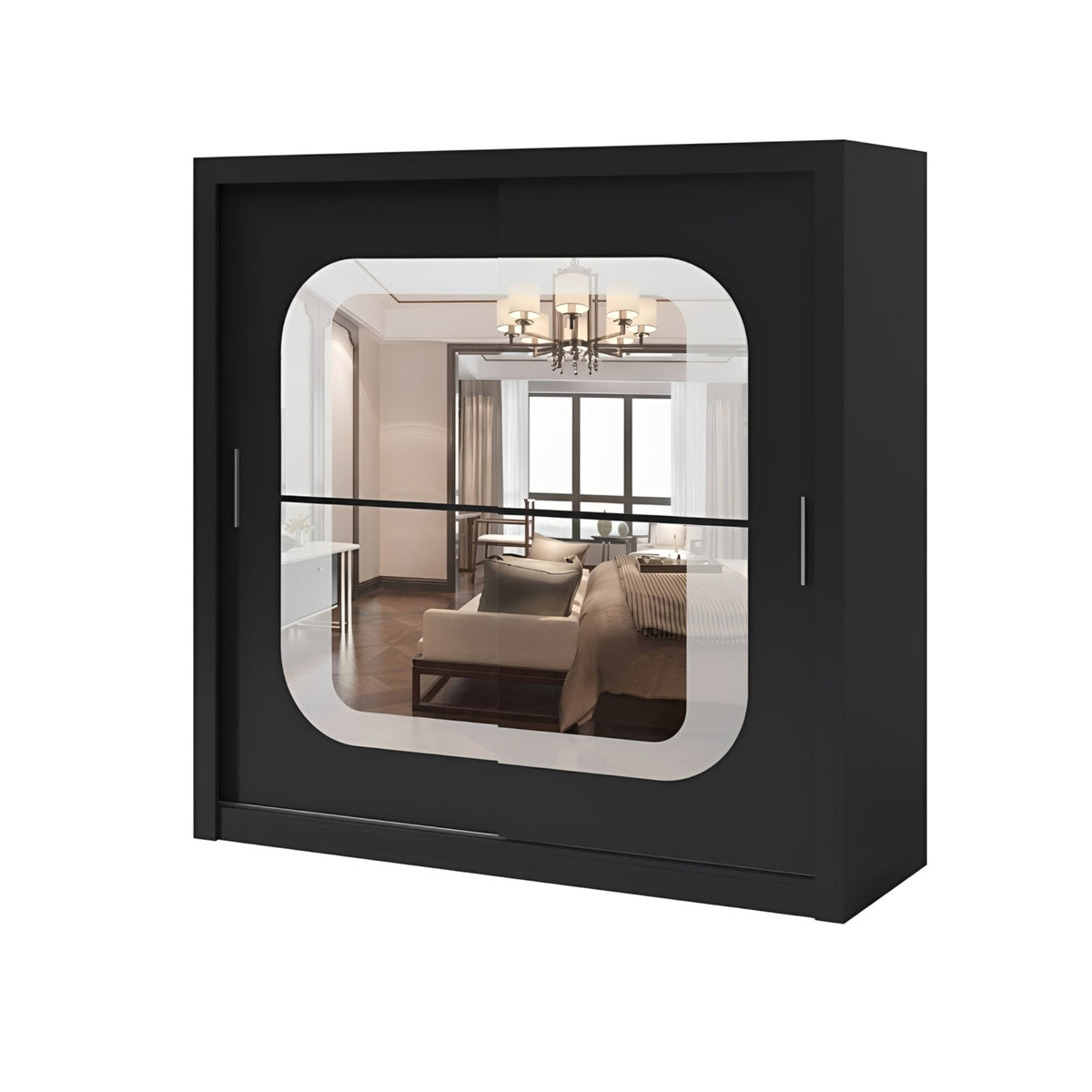 FHI-Camal Modern Mirror Sliding Door Wardrobe 180 CM