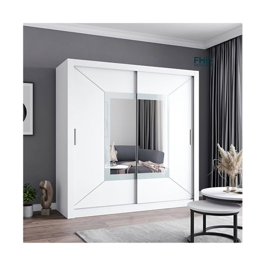 FHI-VENICIA Modern Mirror Sliding Door Wardrobe 180 CM