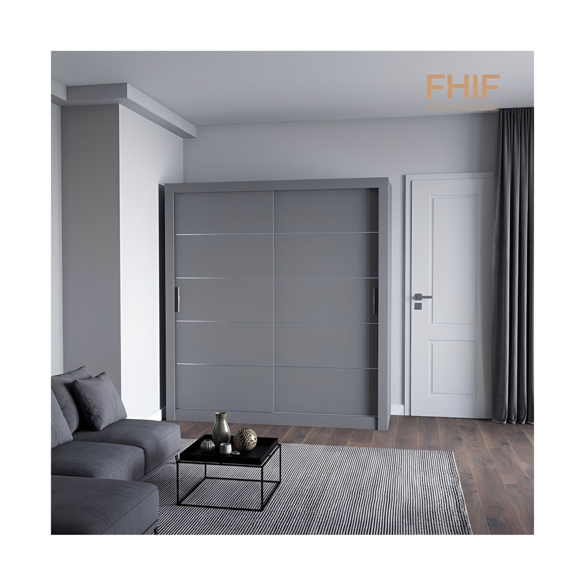 FHI-LEXISS Modern Sliding Door Wardrobe 180 CM
