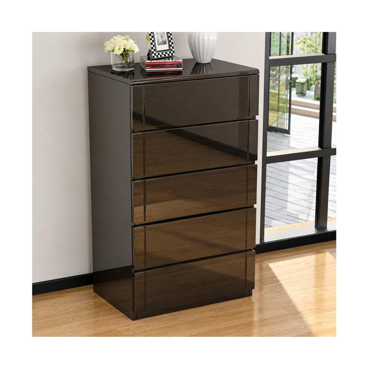 Madrid 6 Drawer Chest High Gloss