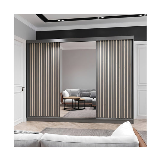 FHI-KINGSTON Modern Mirror Sliding Door Wardrobe 203 CM
