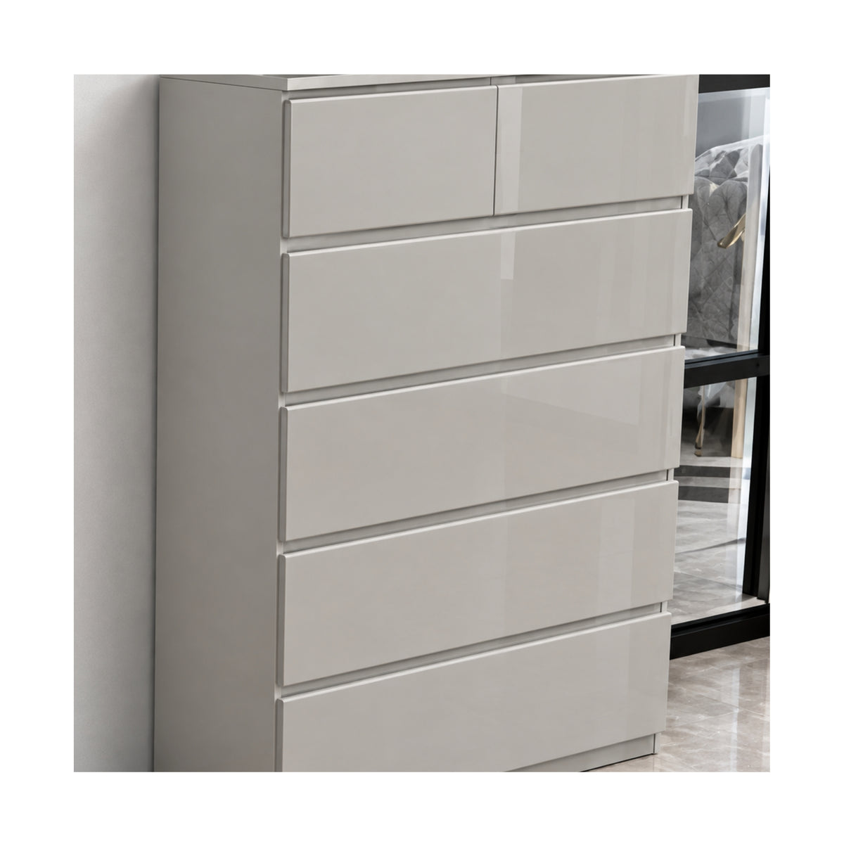 Madrid 6 Drawer Chest High Gloss