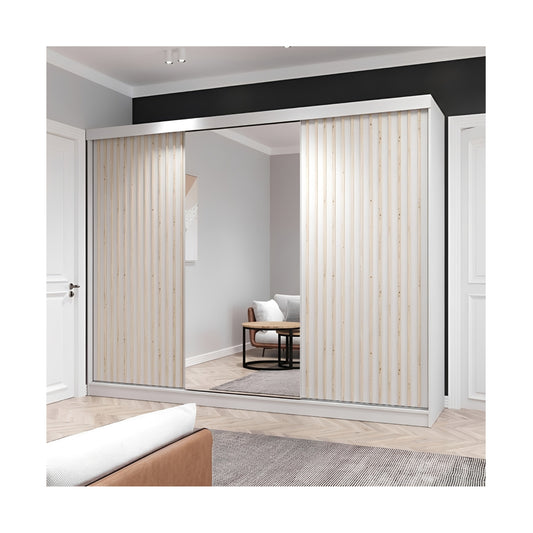 FHI-KINGSTON Modern Mirror Sliding Door Wardrobe 250 CM