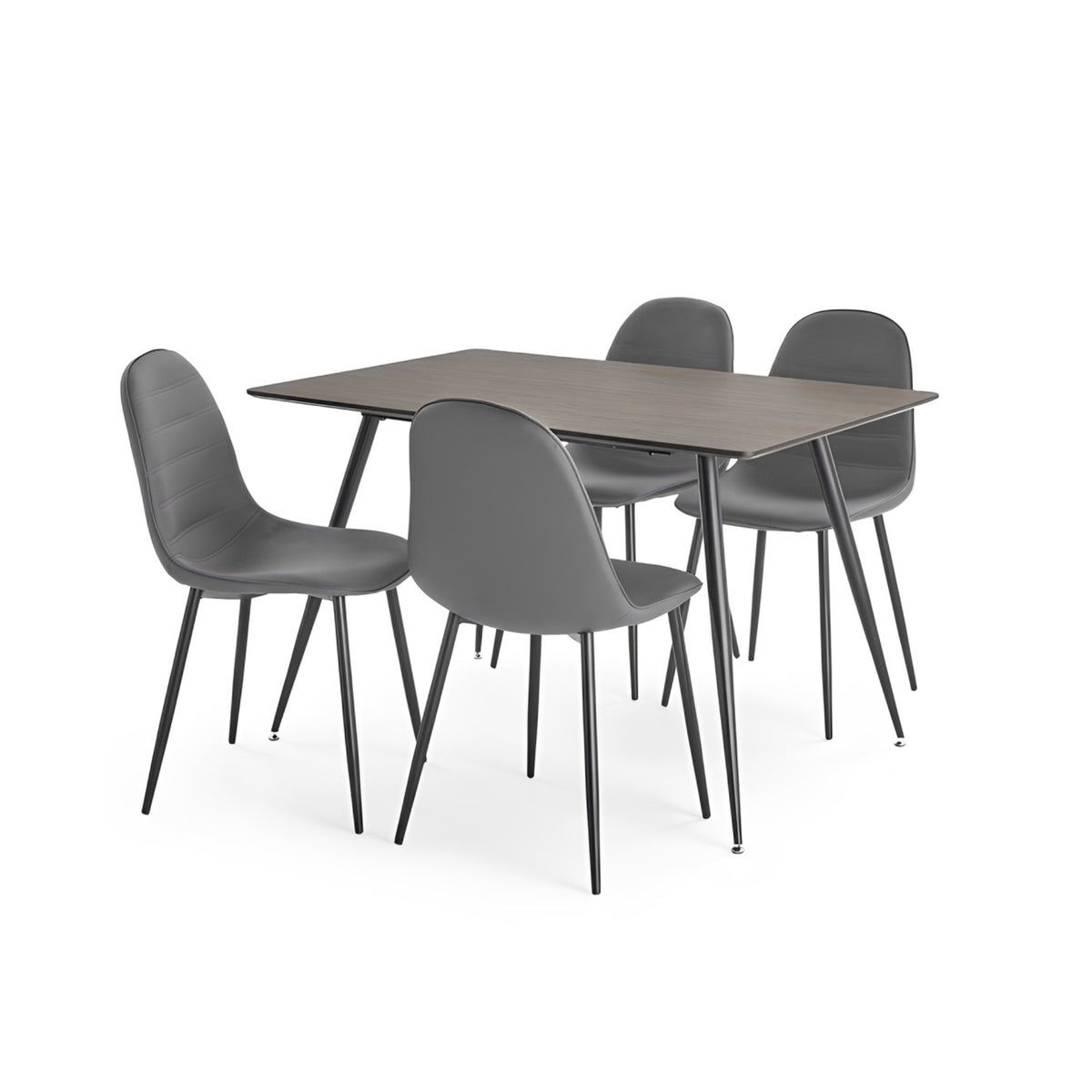 Miami Fixed Top Walnut Table with Madrid Chairs