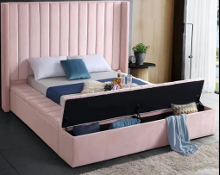 Milano Bed with Ottoman Box on Footboard