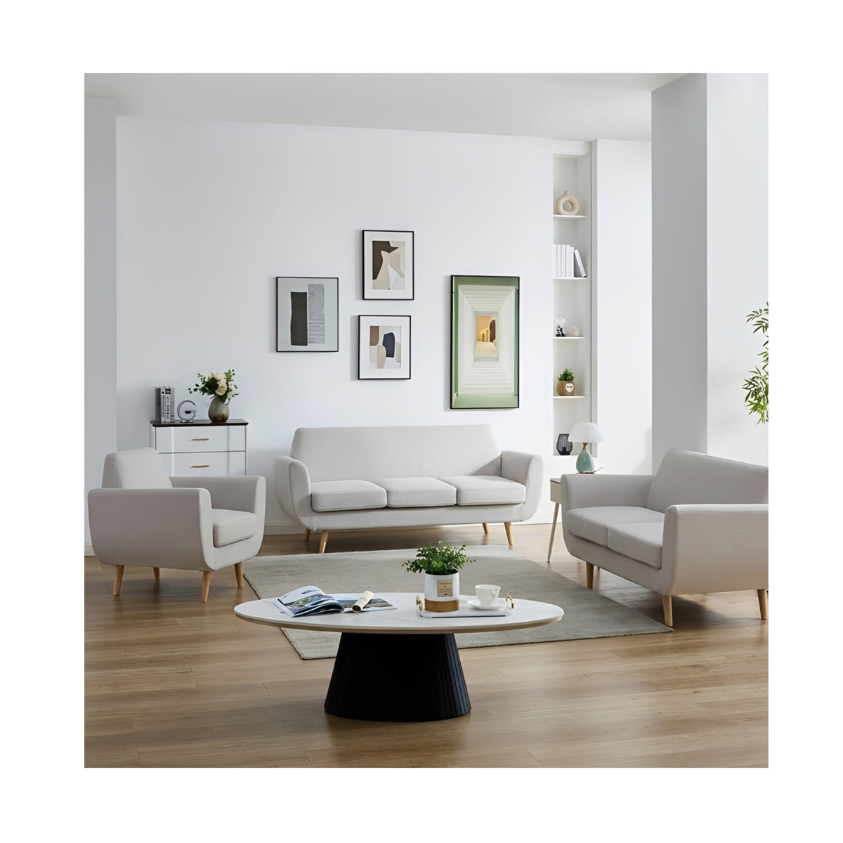 Cream Recliner Sofa
