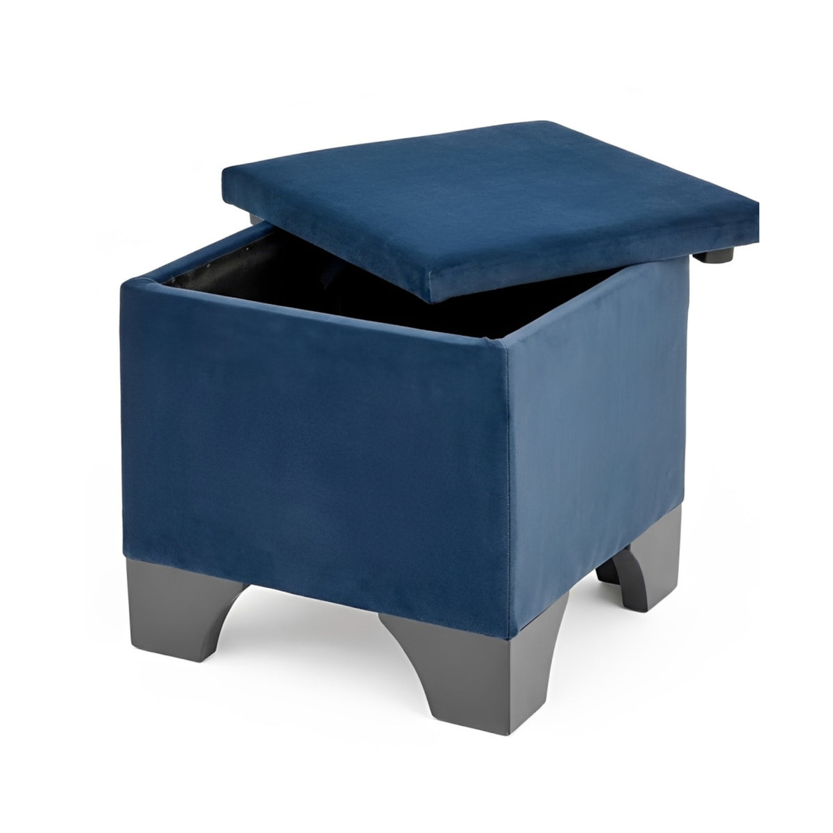 Grace Navy Matt Velvet Storage Footstool