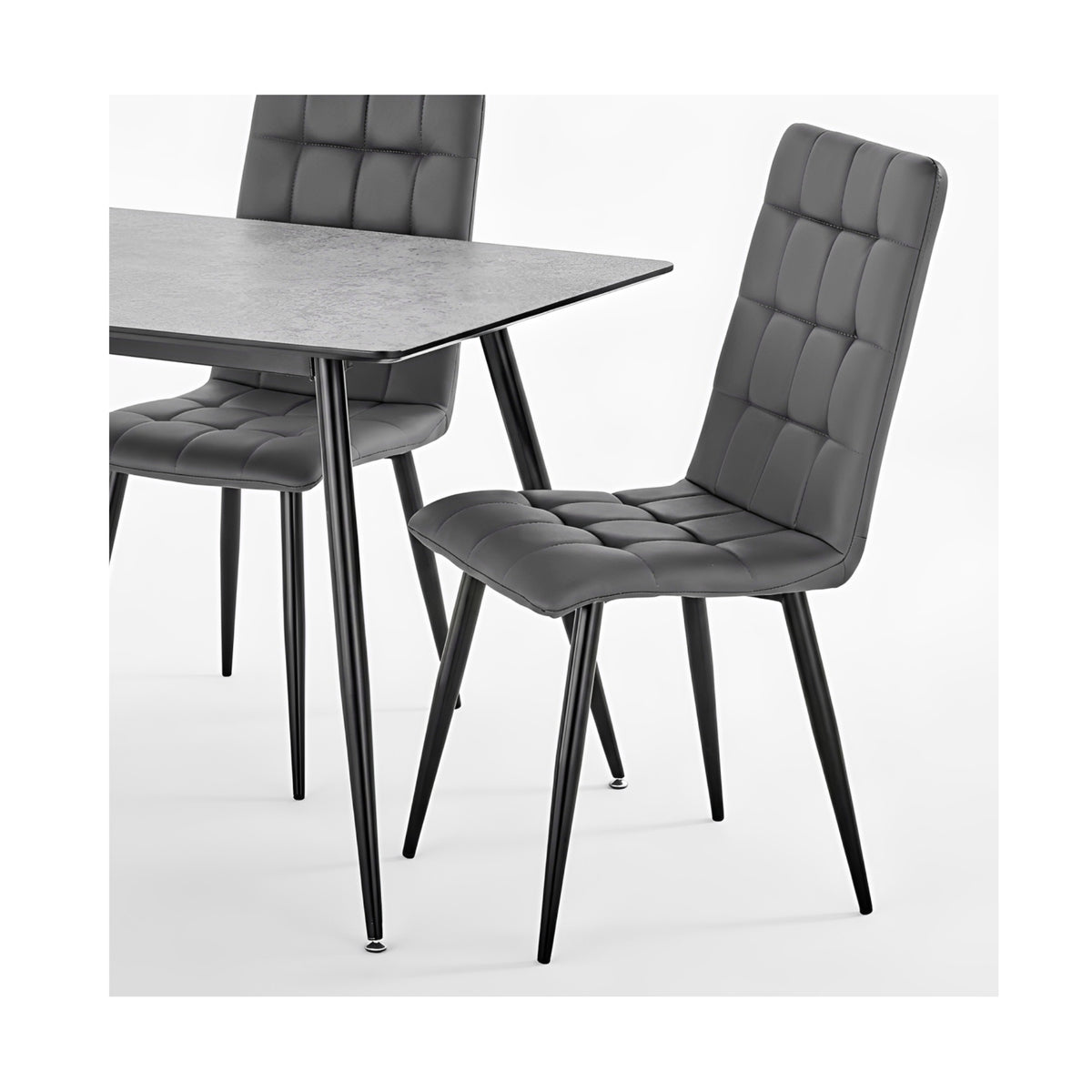 Miami Fixed Top Concrete Grey Table with Milan Chairs