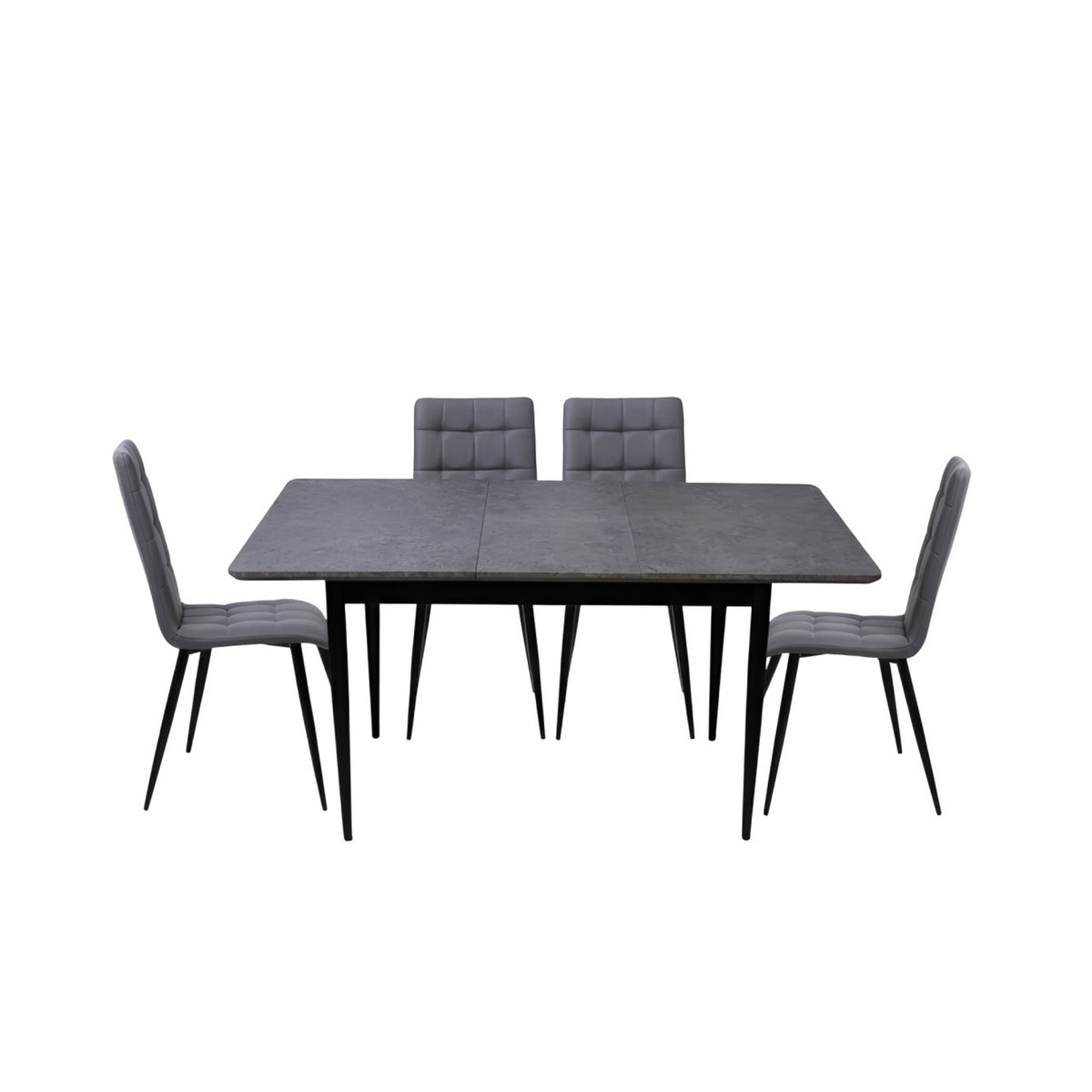 Miami Concrete Grey Extending Table with Milan Chairs