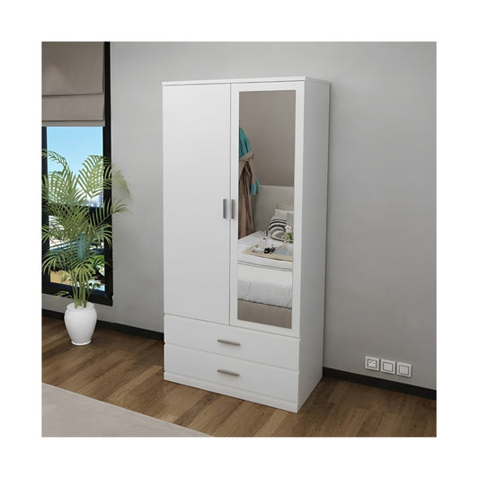 Omega High Gloss Wardrobe 2 Door Hinged Doors 90 cm