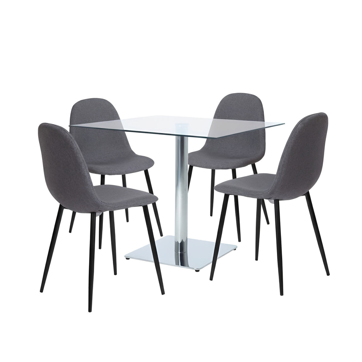 Verona Square Dining Set with Barcelona Grey Fabric Chairs