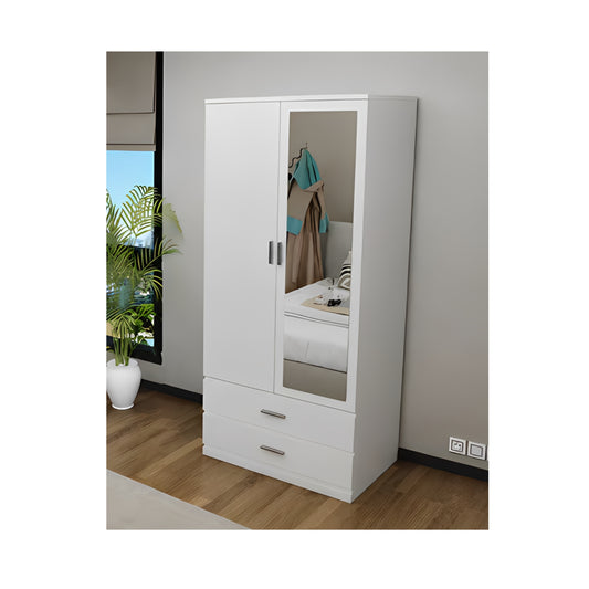 Omega High Gloss Wardrobe 2 Door Hinged Doors 90 cm