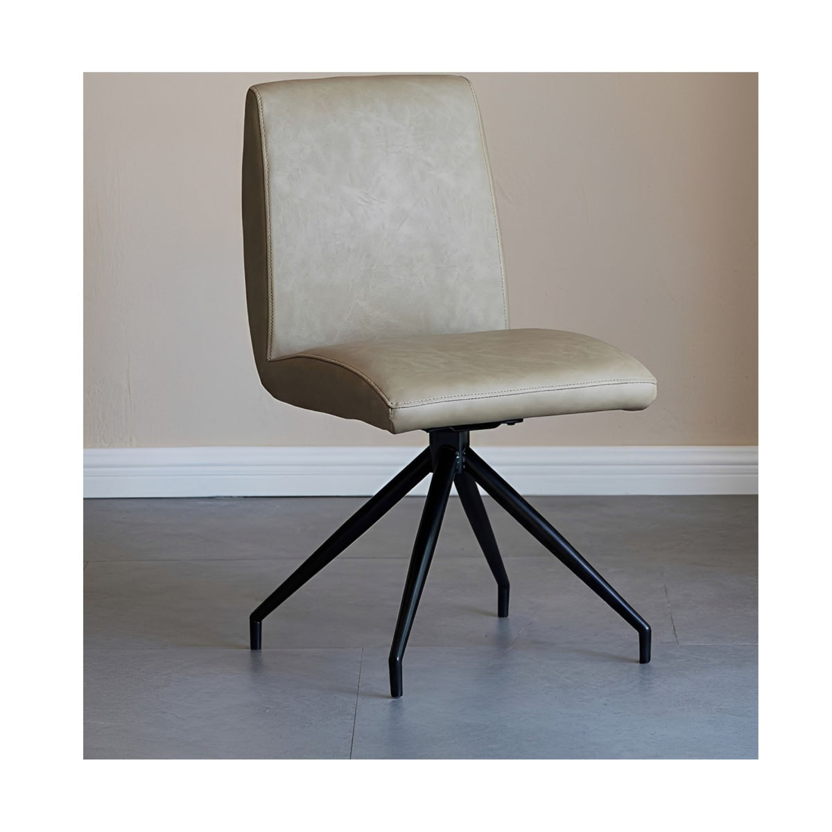 Dennis Taupe Faux Leather Swivel Chair