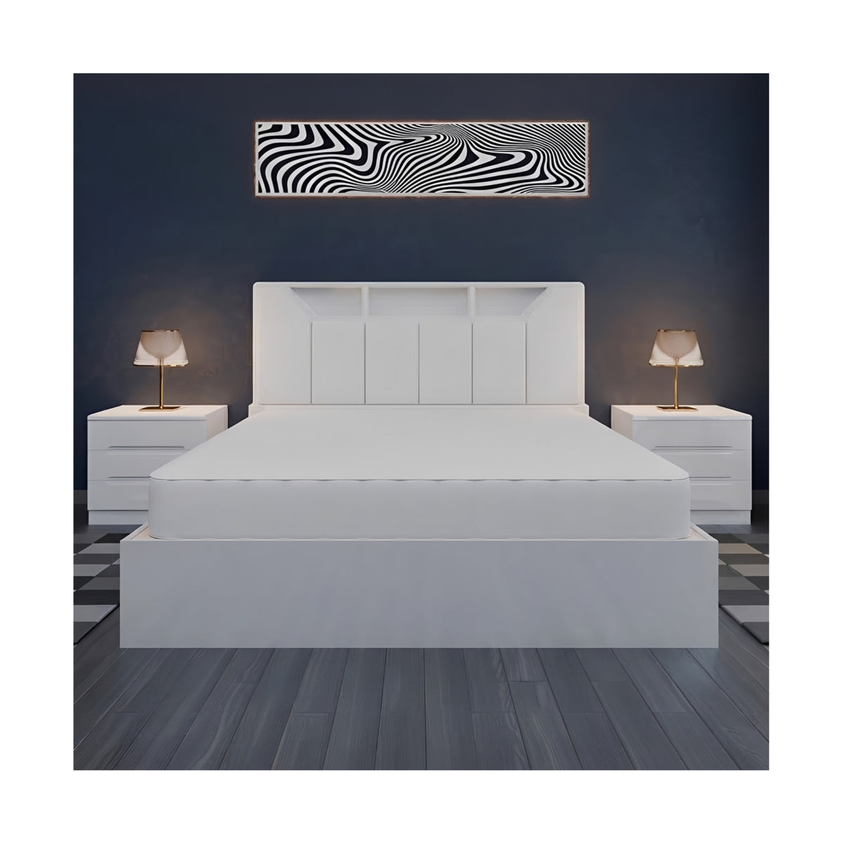 B04 High Gloss Storage Bed
