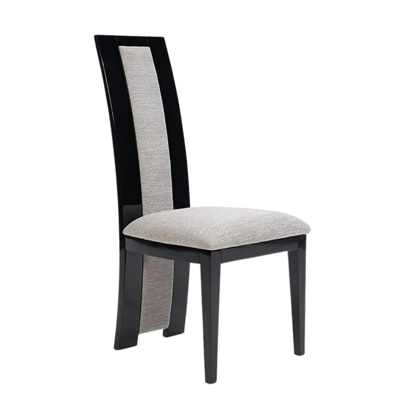 Raphael Modern High Back Dining Chair, High Gloss Wood