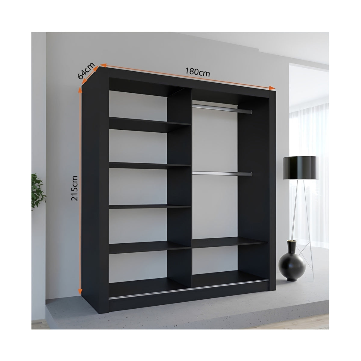 FHI-LEXISS Modern Sliding Door Wardrobe 180 CM