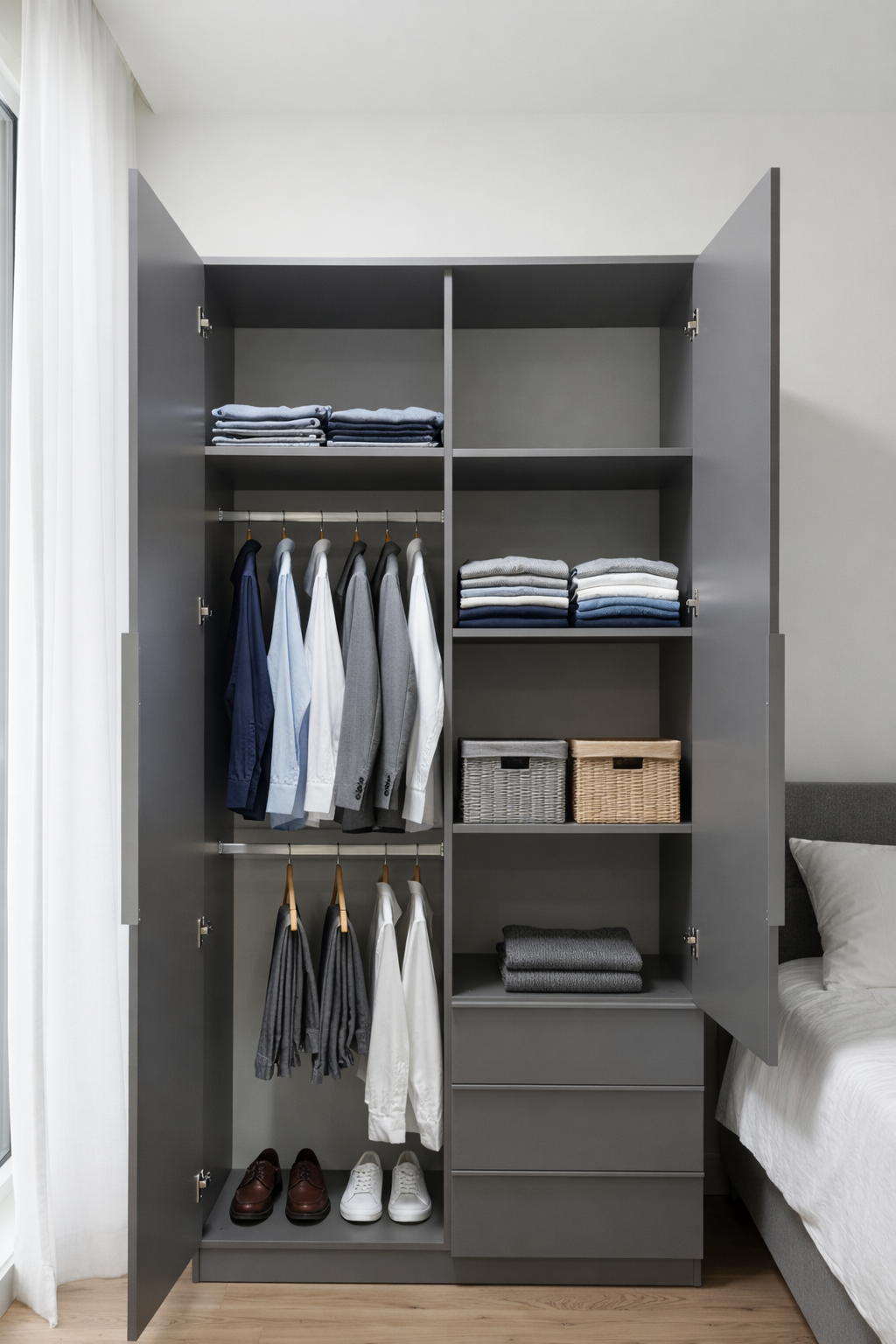 EA257 - Derby Tall 2 Door [ 3 Draws Outside ]