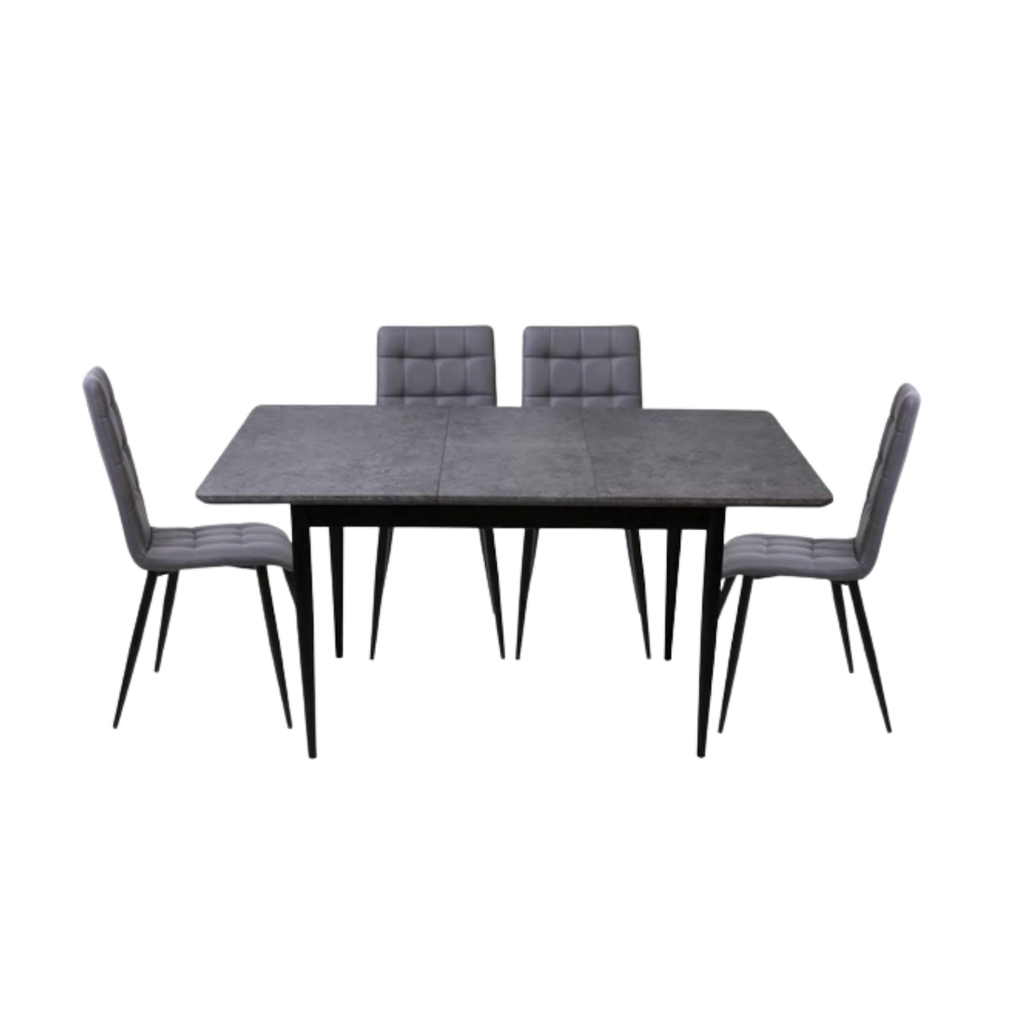 Miami Concrete Grey Extending Dining Set with Milan Chairs