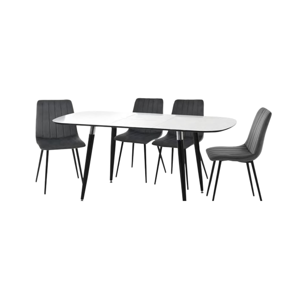 Harmony Extending Dining Set with Liberty Velvet Chairs