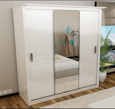 Madrid High Gloss 3 Door Slider Wardrobe