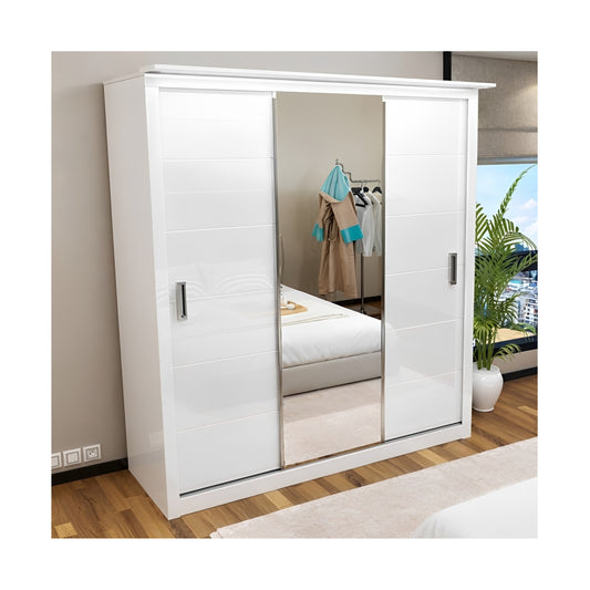 Madrid High Gloss 3 Door Slider Wardrobe