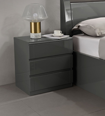 Madrid 3 Drawer Bedside High Gloss
