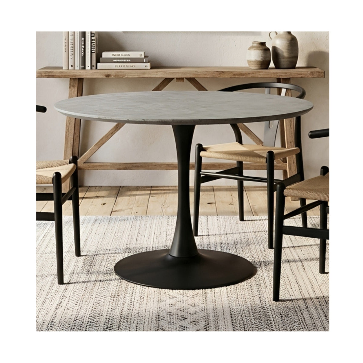 Miami Concrete Grey Round Table