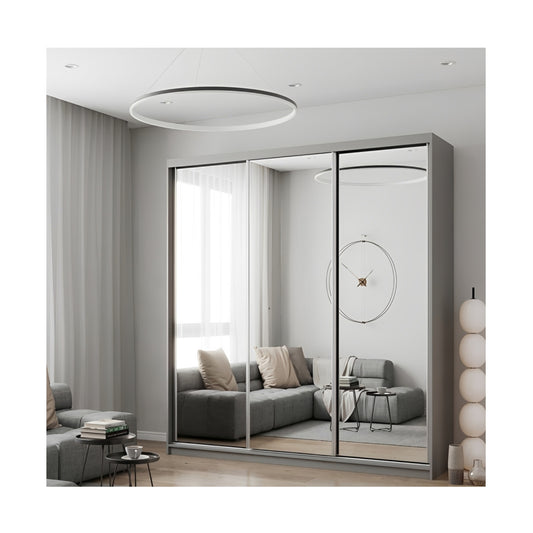 FHI-Dubai Modern Mirror Sliding Door Wardrobe 203CM