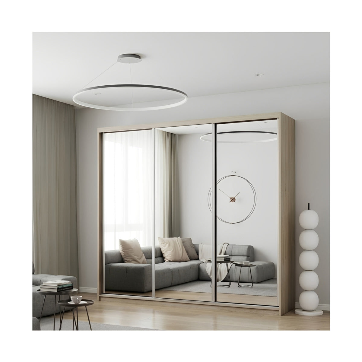 FHI-Dubai Modern Mirror Sliding Door Wardrobe 250 CM
