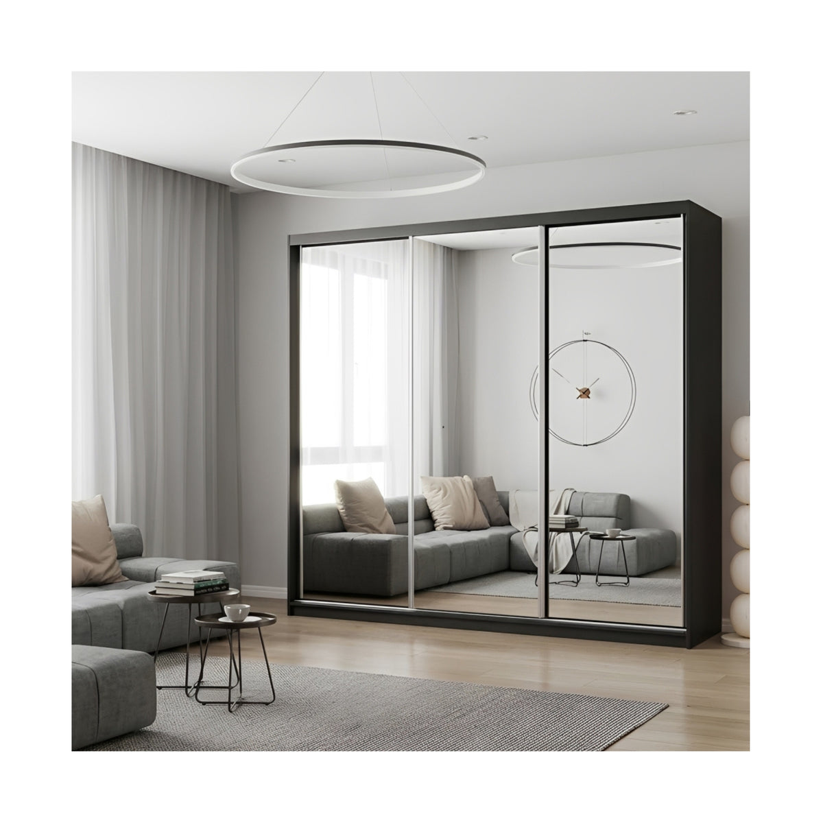 FHI-Dubai Modern Mirror Sliding Door Wardrobe 250 CM