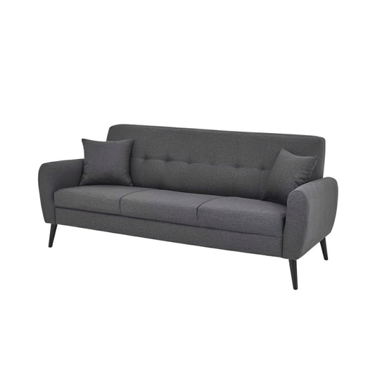 Chic Charcoal Grey Fabric Sofa 3 Seater