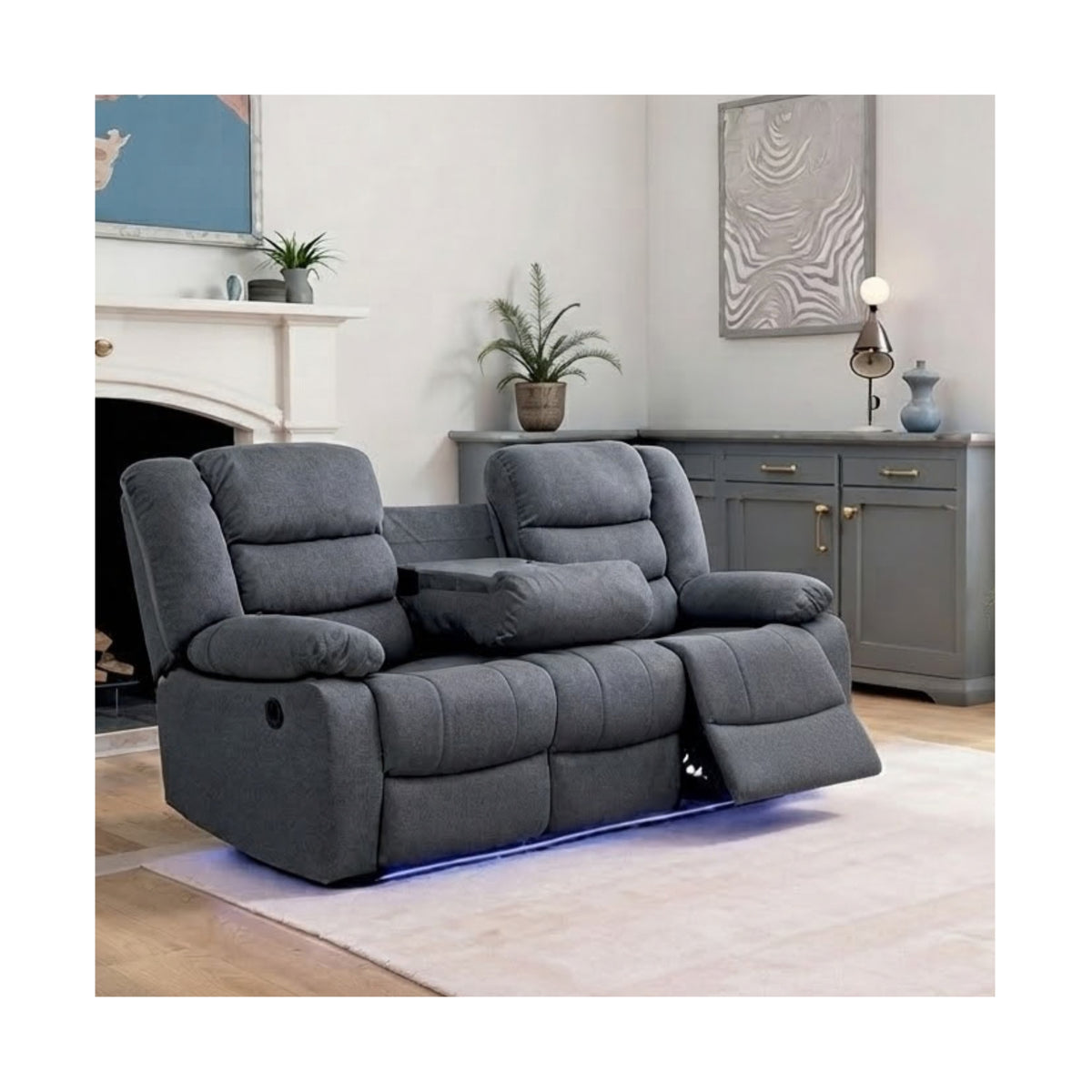 Sorrento Fabric Electric Recliner 3 Seater