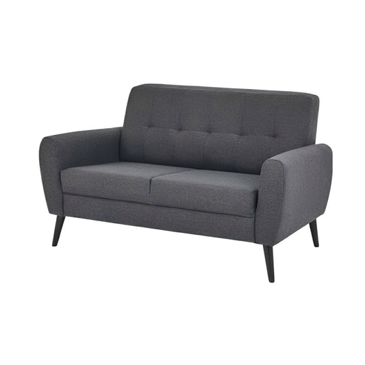 Chic Charcoal Grey 2 Seater Fabric Sofa
