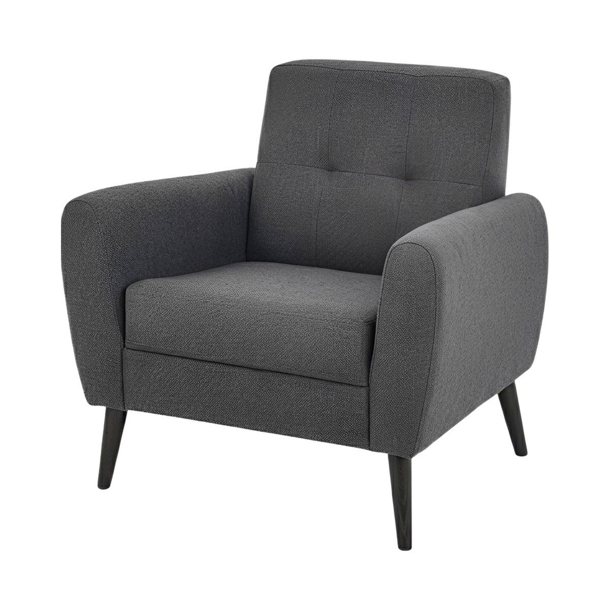 Chic Charcoal Grey Fabric Armchair
