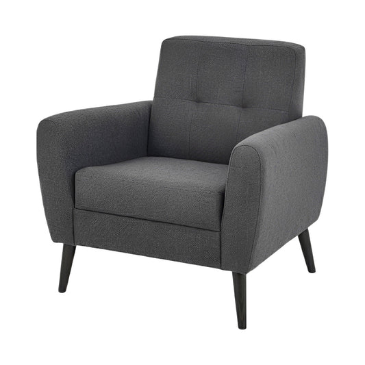 Chic Charcoal Grey Fabric Armchair